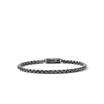 Men's Dark Sterling Silver 3.7MM Box Chain Bracelet