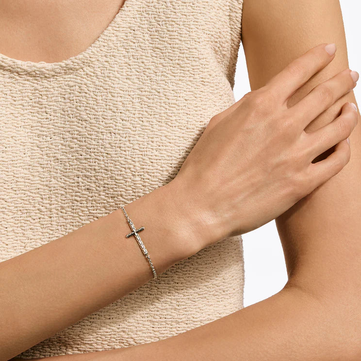 Sterling Silver Essential Cross Bracelet