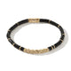John Hardy 14K yellow gold Heishi bracelet with black onyx, front view