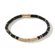 Yellow Gold and Treated Black Onyx Beaded Heishi Bracelet
