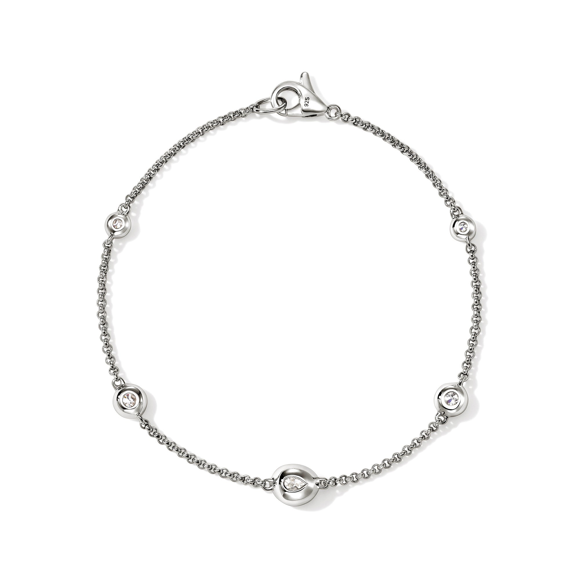 John Hardy Sterling Silver Lovestruck Station Bracelet with Lab Grown Diamonds, 1.45 ctw