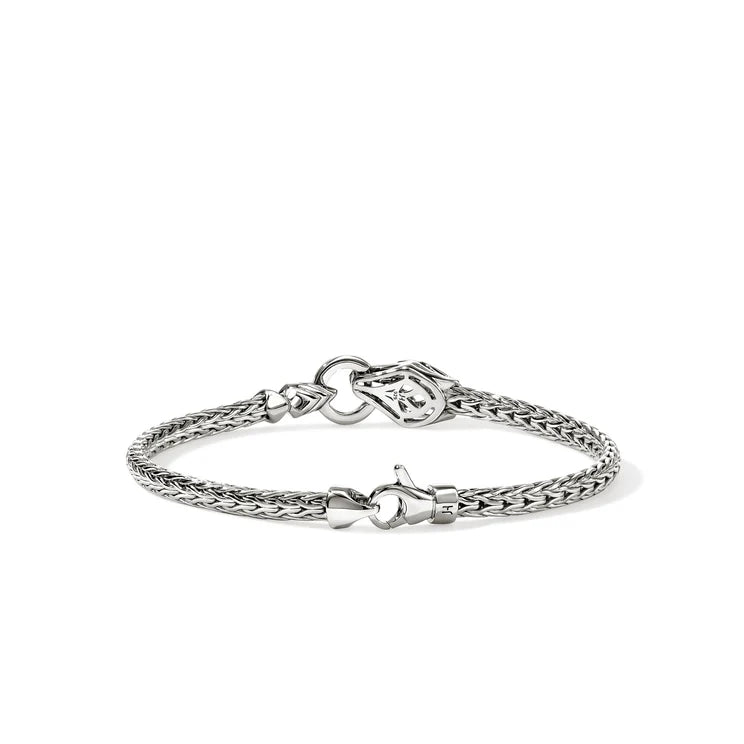 Sterling Silver Diamond Pave and Blue Sapphire Naga Bracelet