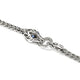 Sterling Silver Diamond Pave and Blue Sapphire Naga Bracelet