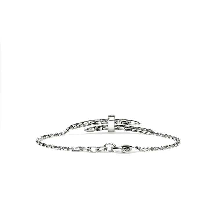 Sterling Silver Diamond Station Spear Bracelet