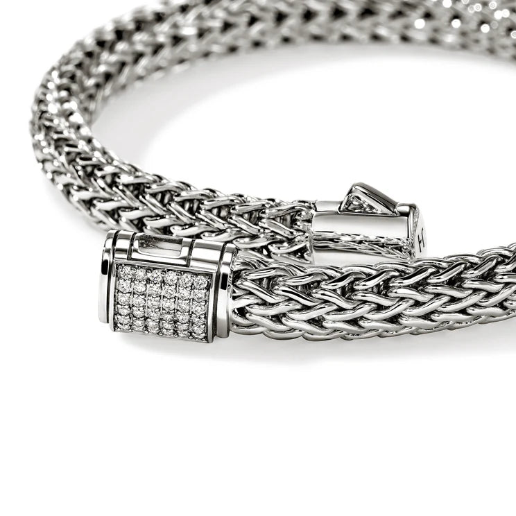 Sterling Silver and Diamond 6.5MM Icon Chain Bracelet