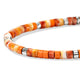 Sterling Silver Orange Heishi Beaded Bracelet