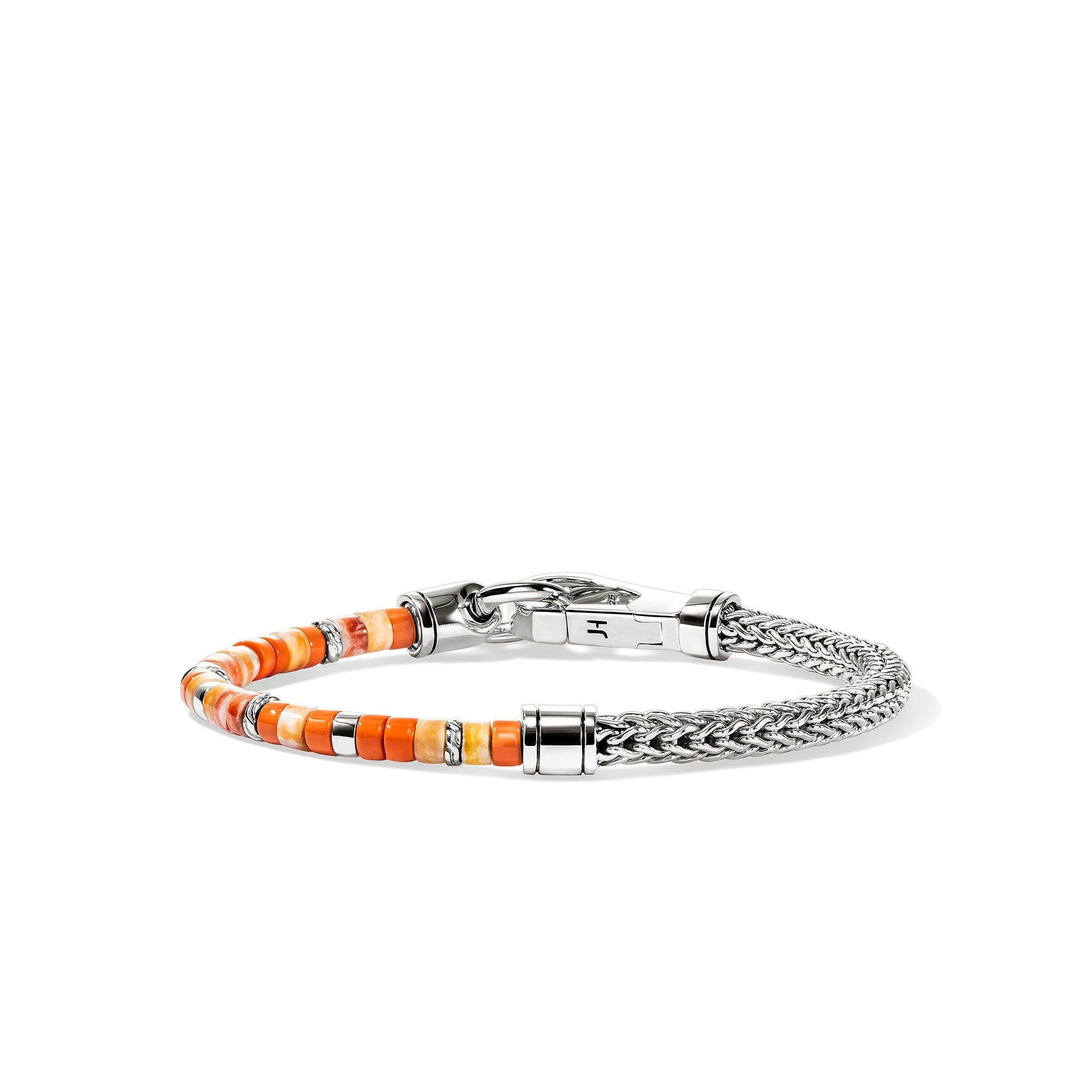 Back view of the John Hardy Heishi spiny oyster shell chain bracelet