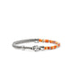 Sterling Silver Heishi Chain and Orange Bead Bracelet