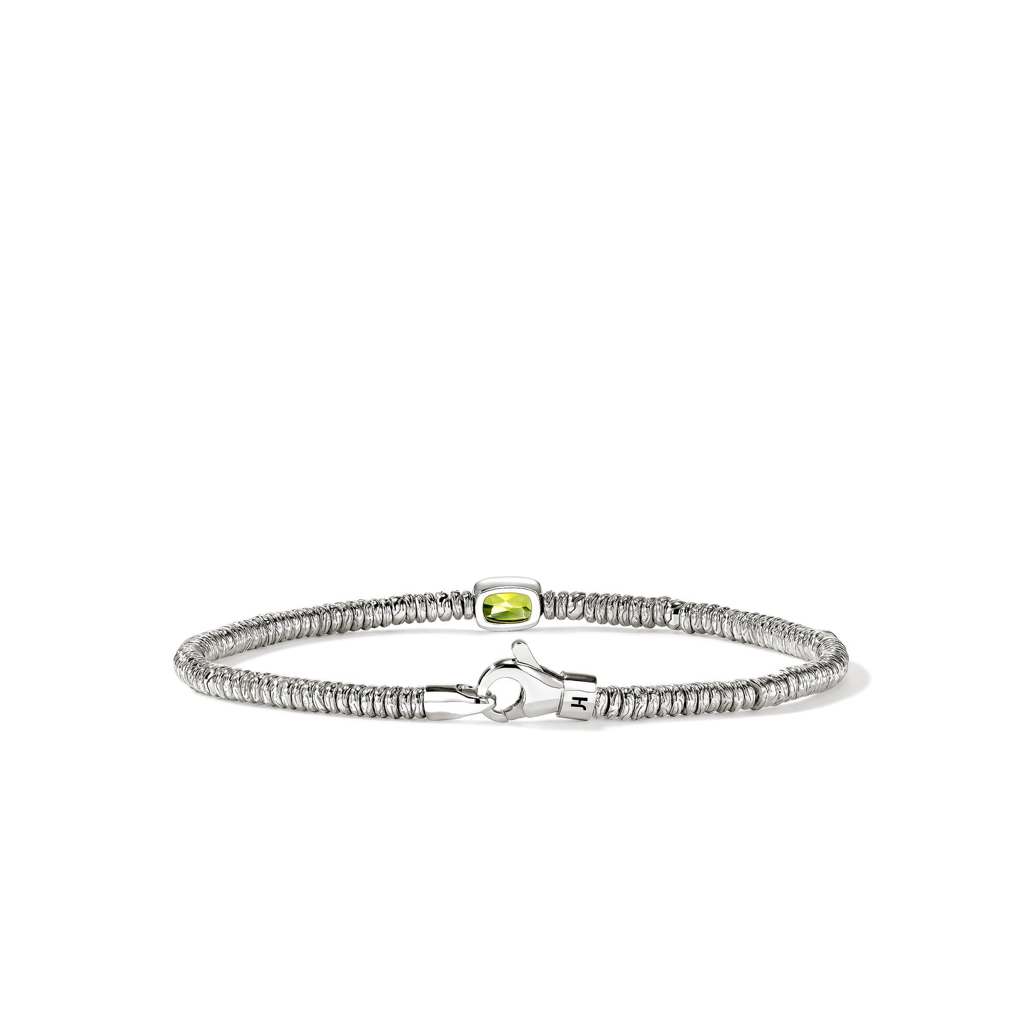 Back view of the John Hardy Heishi peridot rondel bracelet