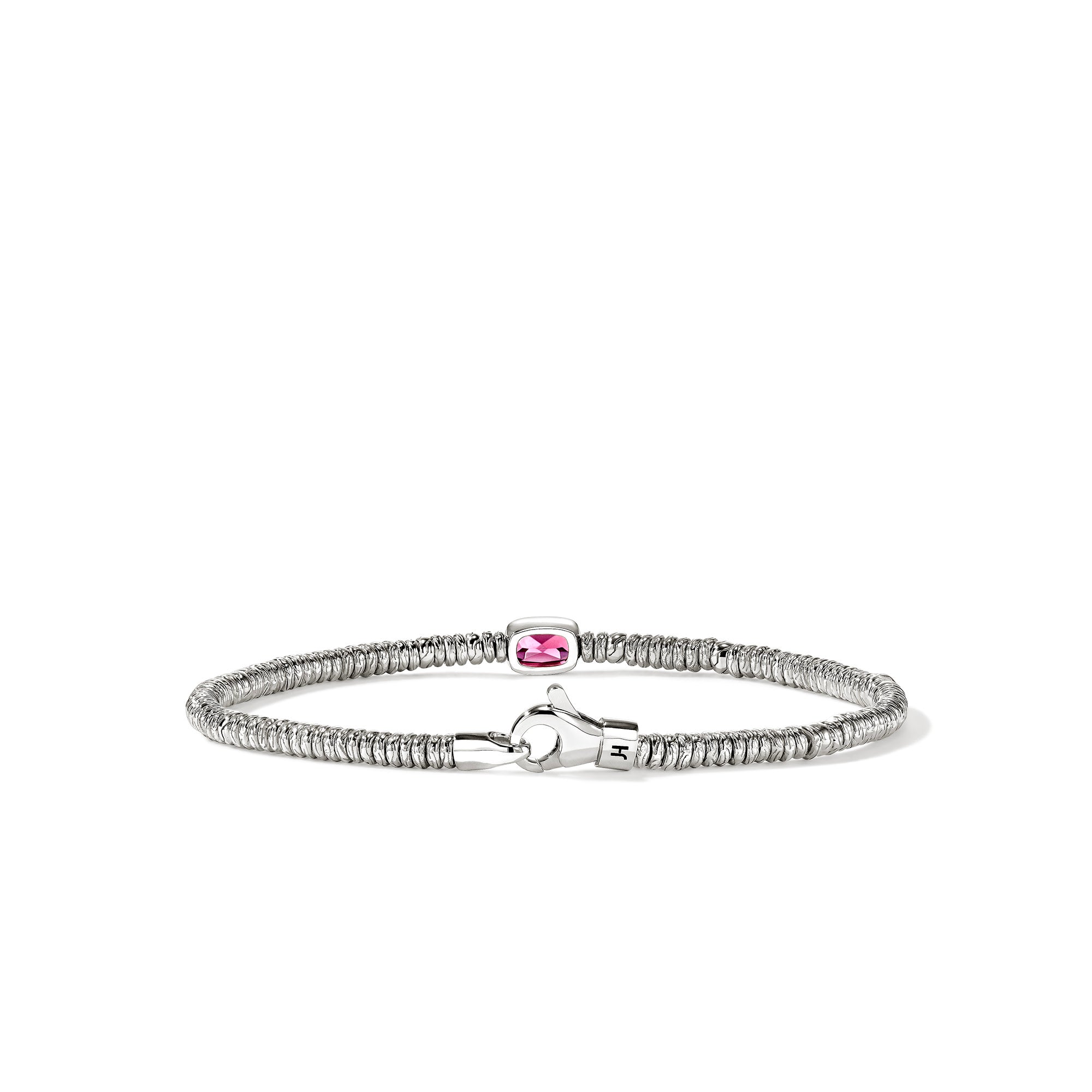 John Hardy Sterling Silver Rondel Bracelet with Rhodolite, 2.5mm