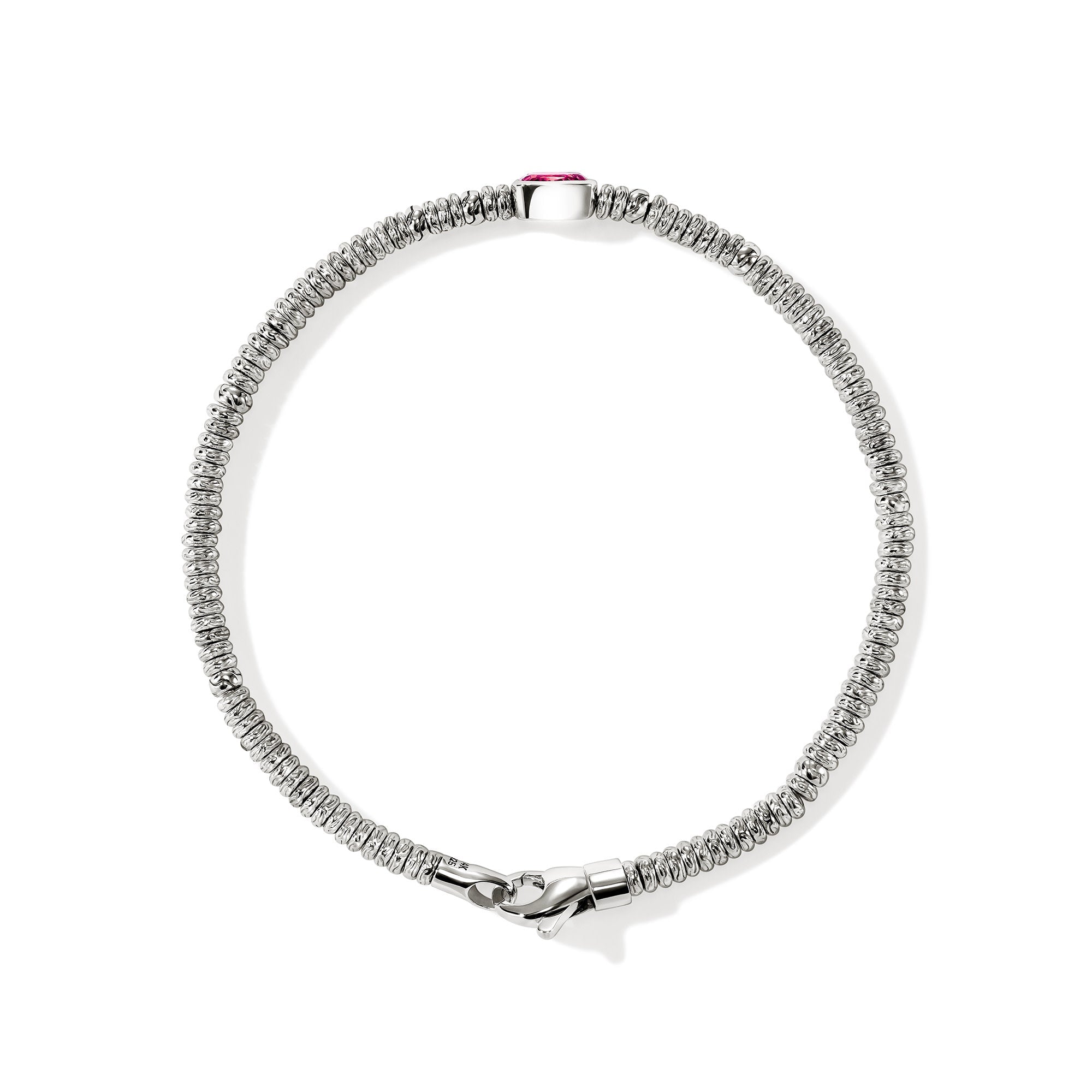 John Hardy Sterling Silver Rondel Bracelet with Rhodolite, 2.5mm