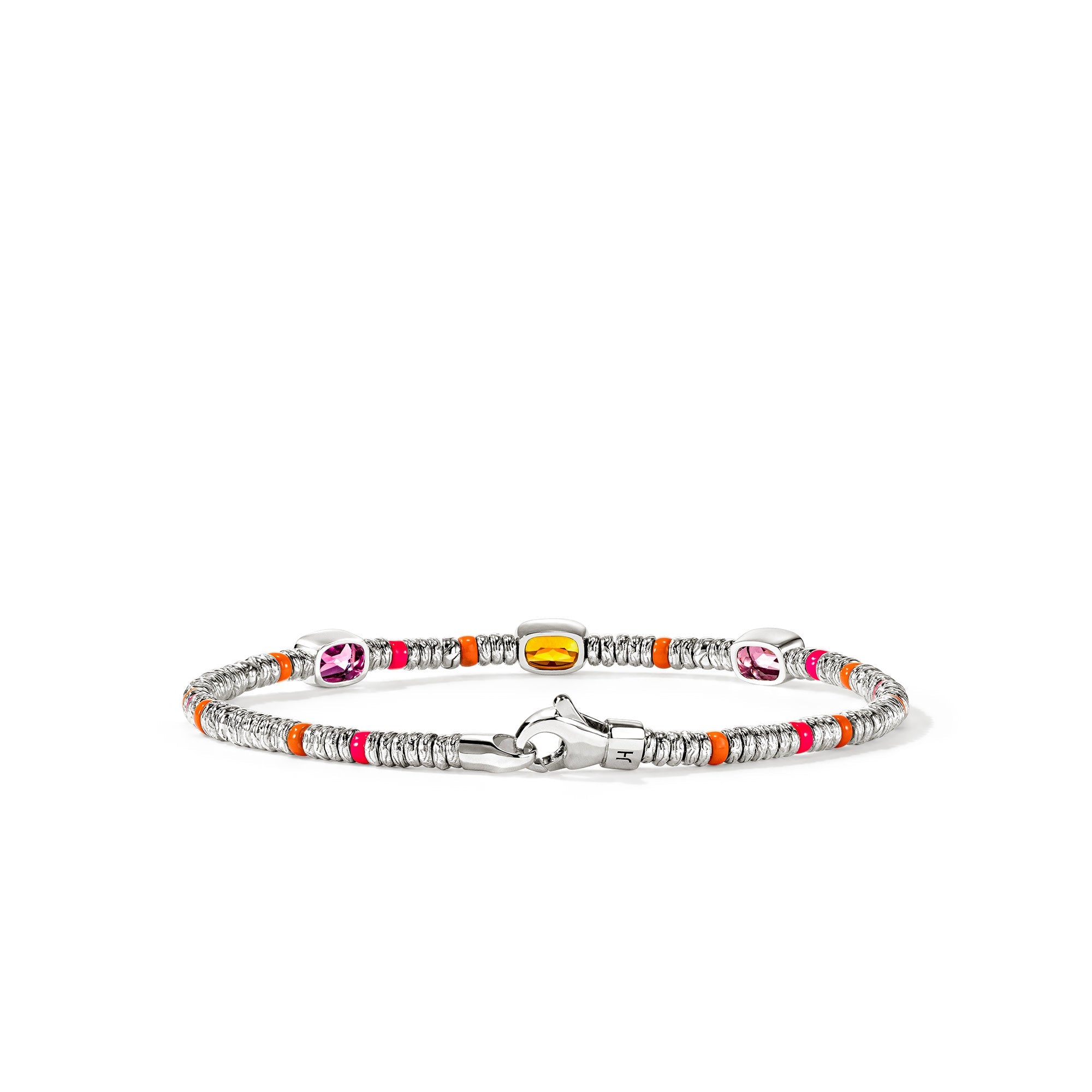 Back view of the John Hardy Heishi citrine and rhodolite bracelet