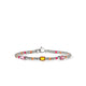 John Hardy sterling silver Heishi gem bracelet with citrine, rhodolite and tourmaline, front view