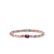 John Hardy sterling silver Heishi gem bracelet with rhodolite, front view