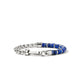 John Hardy men's sterling silver Heishi chain bracelet with lapis lazuli beads, front view