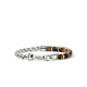 John Hardy men's sterling silver Heishi chain bracelet with tiger eye beads, front view