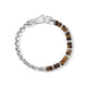 Overhead view of the John Hardy Heishi tiger eye chain bracelet