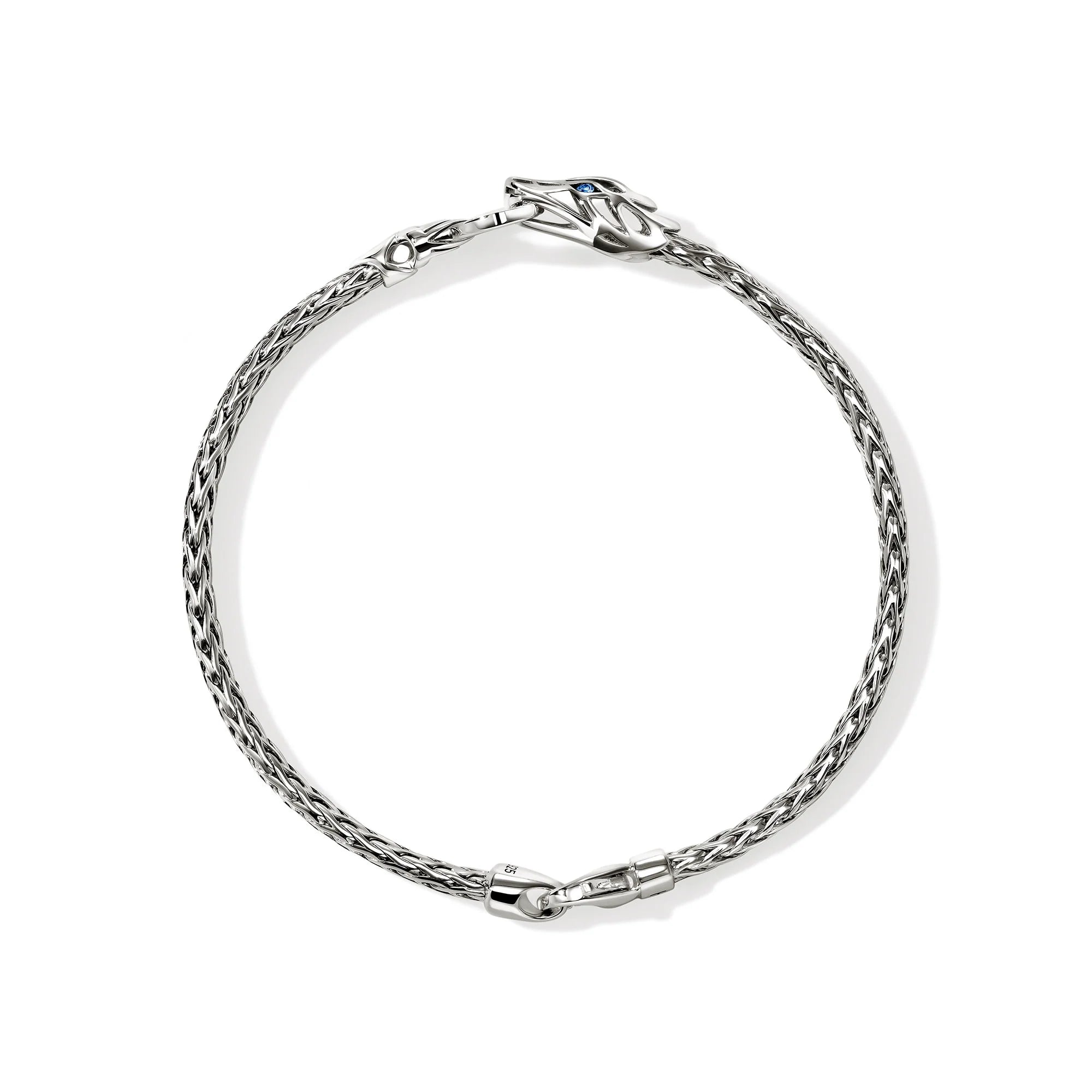 Sterling Silver and Blue Sapphire Naga Chain Bracelet