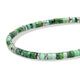 Close-up of malachite, green quartz, chrysoprase and emerald beads