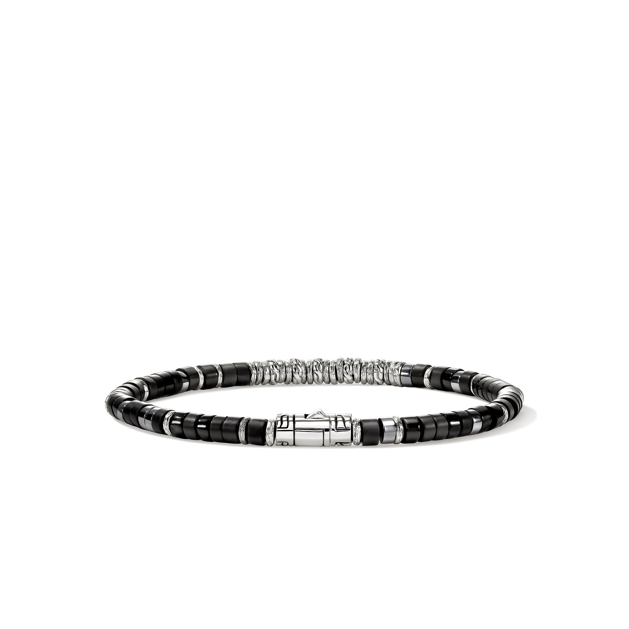 Back view of the John Hardy Heishi black onyx bracelet