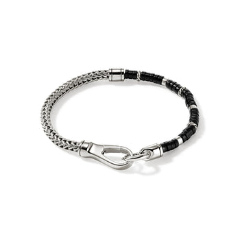 Men's Black Onyx Heishi Chain Bracelet