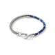 John Hardy men's sterling silver Heishi chain bracelet with lapis lazuli, front view
