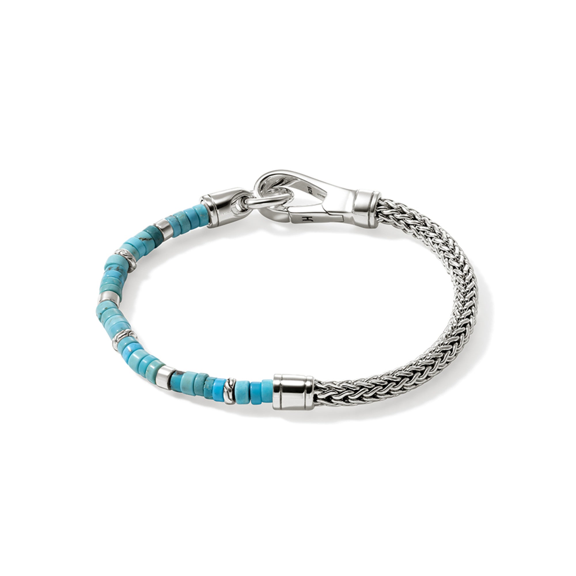 Back view of the John Hardy Heishi turquoise chain bracelet