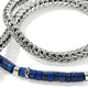 Men's Sterling Silver Heishi Chain and Lapis Lazuli Wrap Bracelet