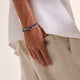 Men's Sterling Silver Heishi Chain and Lapis Lazuli Wrap Bracelet
