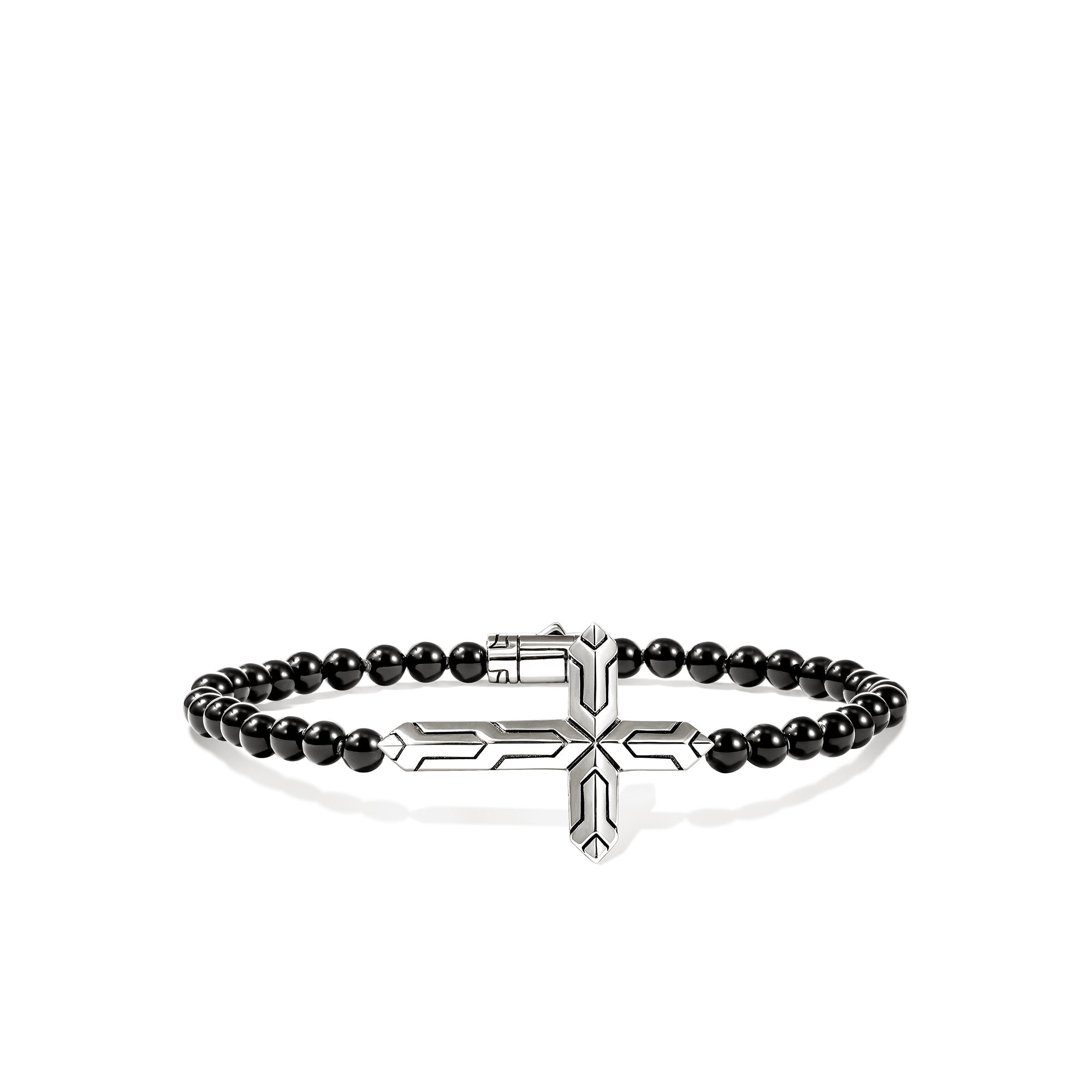 Men's Icon 50 Cross Bracelet with Black Onyx