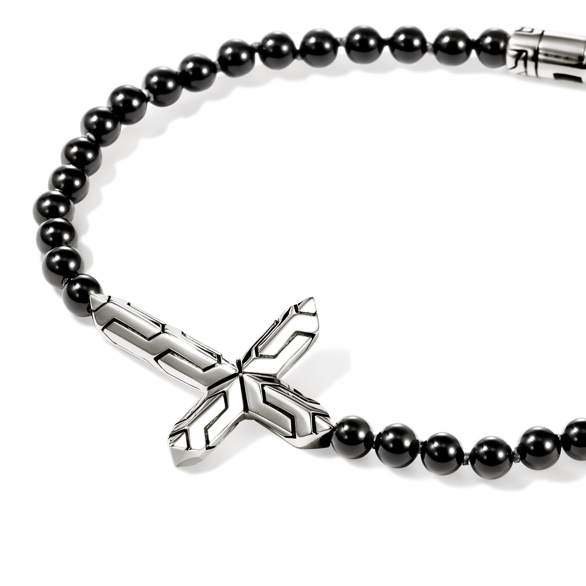 Men's Icon 50 Cross Bracelet with Black Onyx