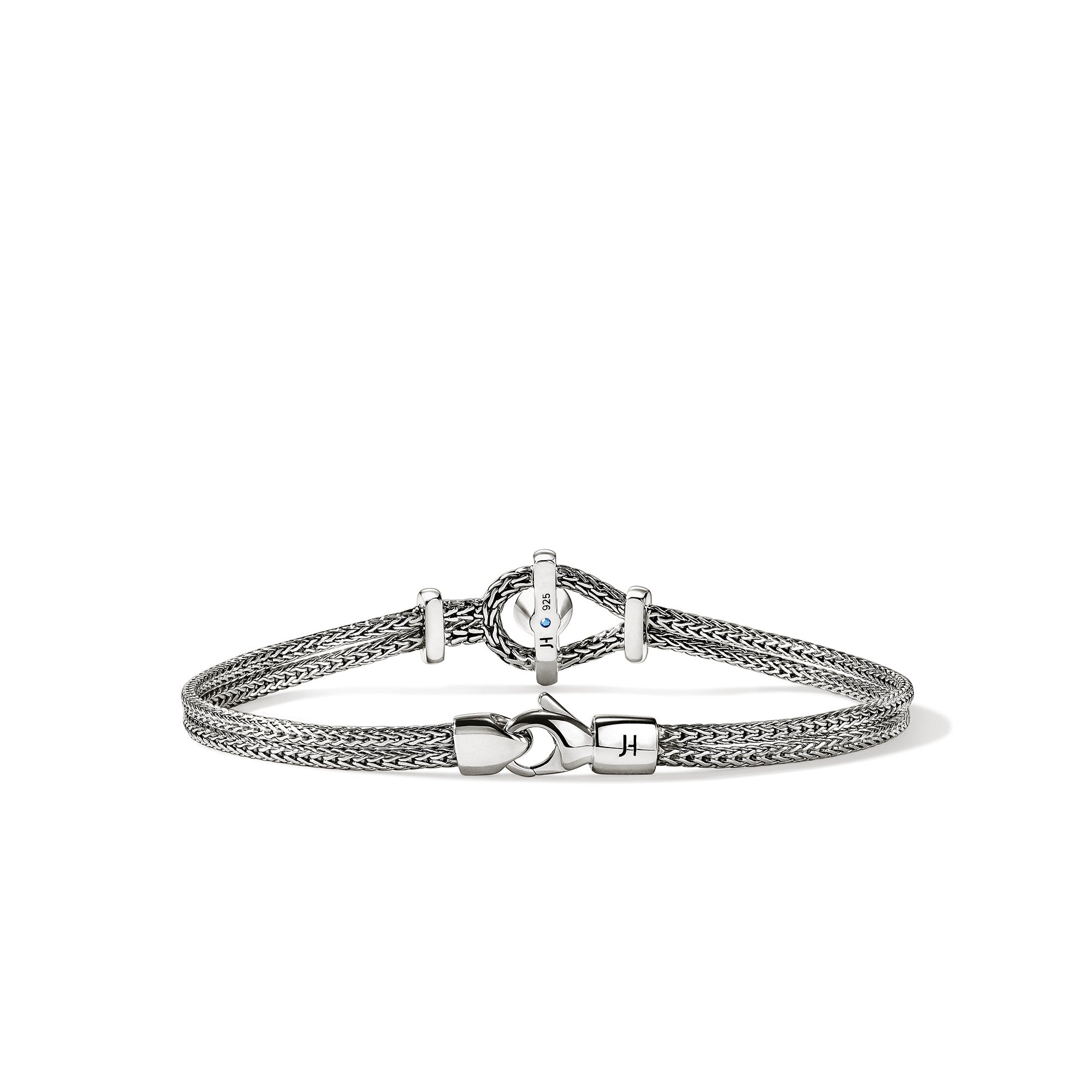 John Hardy Sterling Silver Icon Station Bracelet with Treated Swiss Blue Topaz, 3.6mm