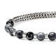Men's Sterling Silver Black Beaded Chain Bracelet