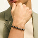Men's Sterling Silver Black Beaded Chain Bracelet