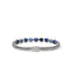 Men's Sterling Silver Blue Beaded Chain Bracelet