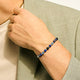 Men's Sterling Silver Blue Beaded Chain Bracelet