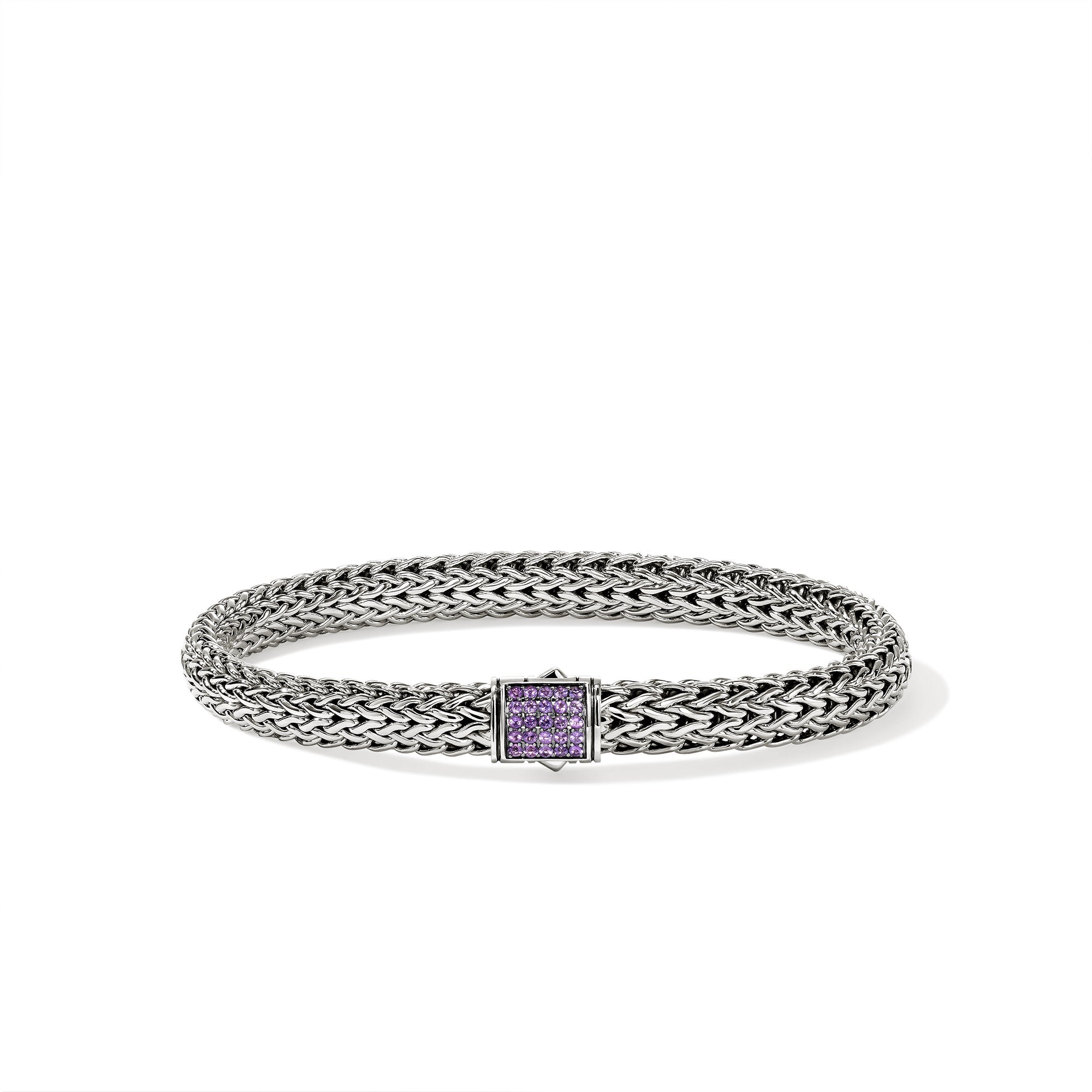 John Hardy Sterling Silver Icon Bracelet with Amethyst, 6.5mm