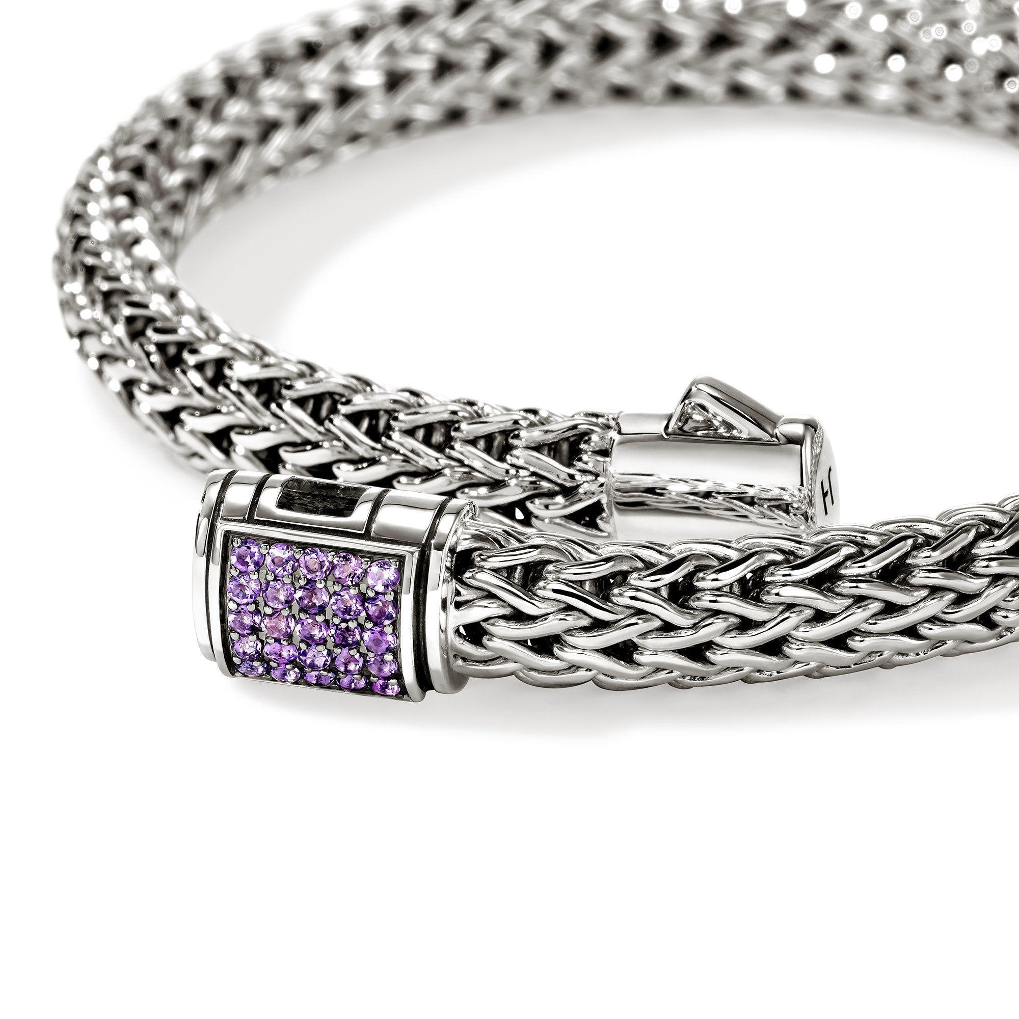 John Hardy Sterling Silver Icon Bracelet with Amethyst, 6.5mm