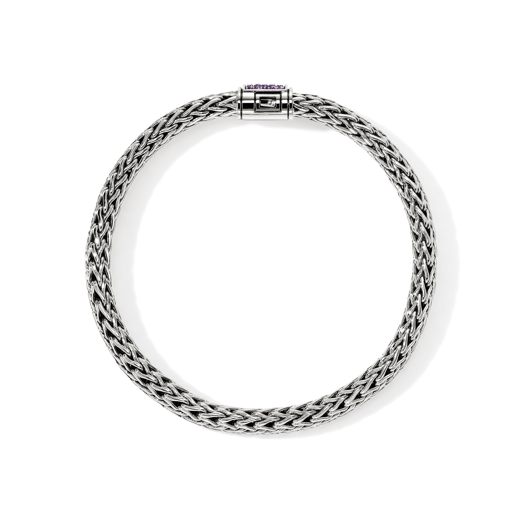 John Hardy Sterling Silver Icon Bracelet with Amethyst, 6.5mm