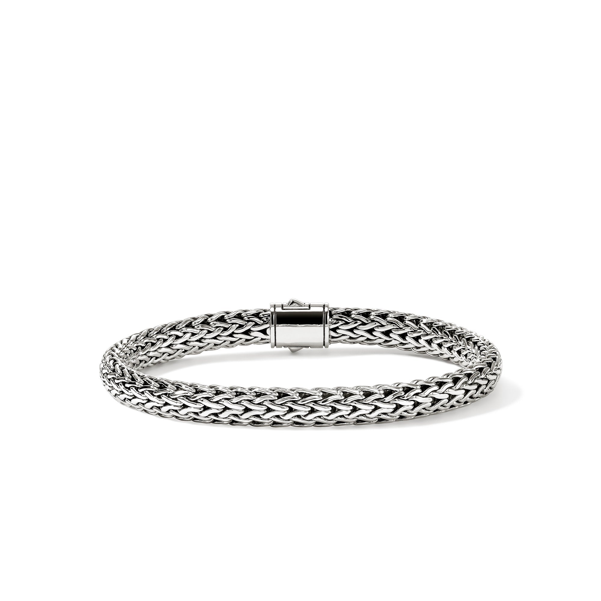 John Hardy Sterling Silver Icon Bracelet with Treated Black Sapphire, 6.5mm