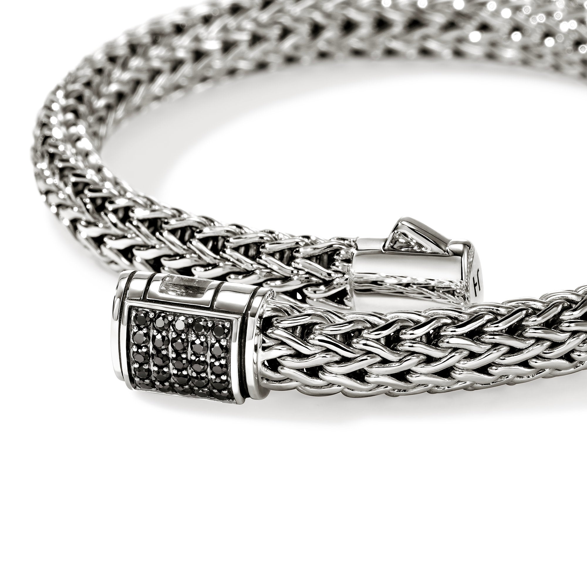 John Hardy Sterling Silver Icon Bracelet with Treated Black Sapphire, 6.5mm