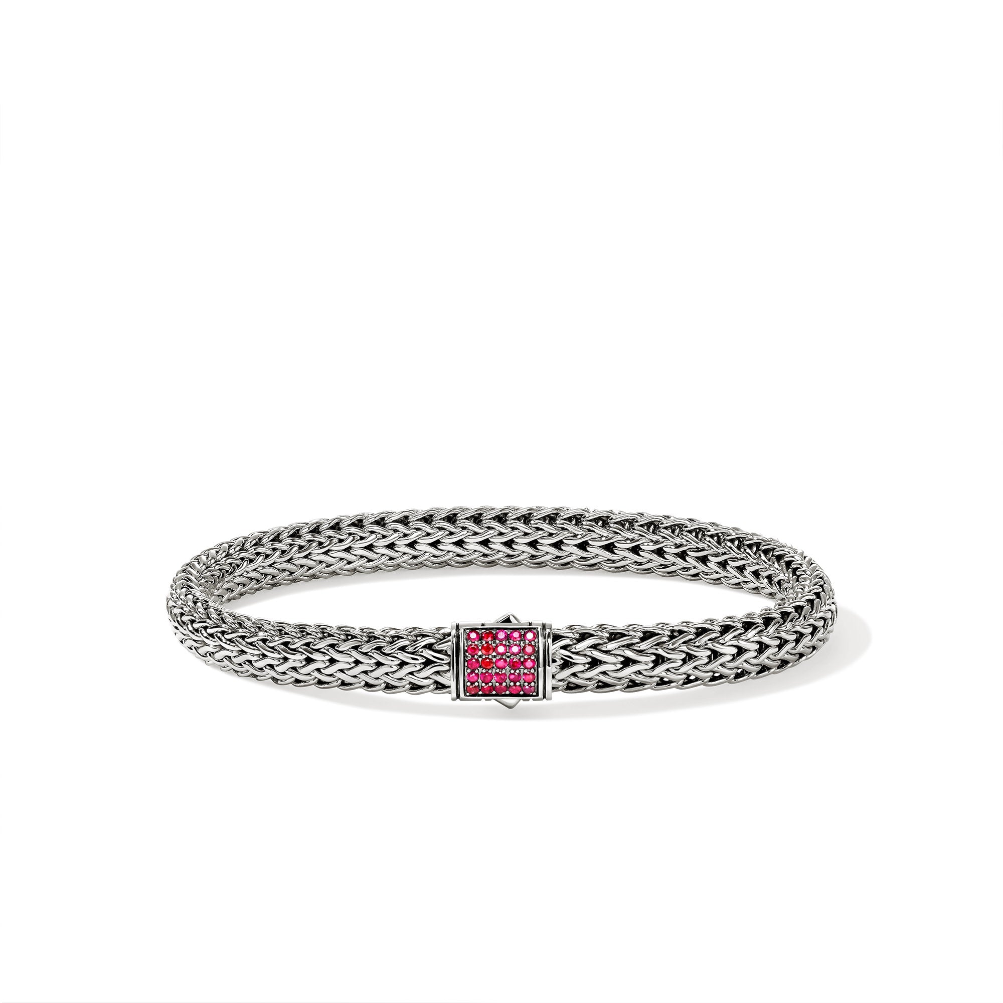 John Hardy Sterling Silver Icon Bracelet with Treated Ruby, 6.5mm
