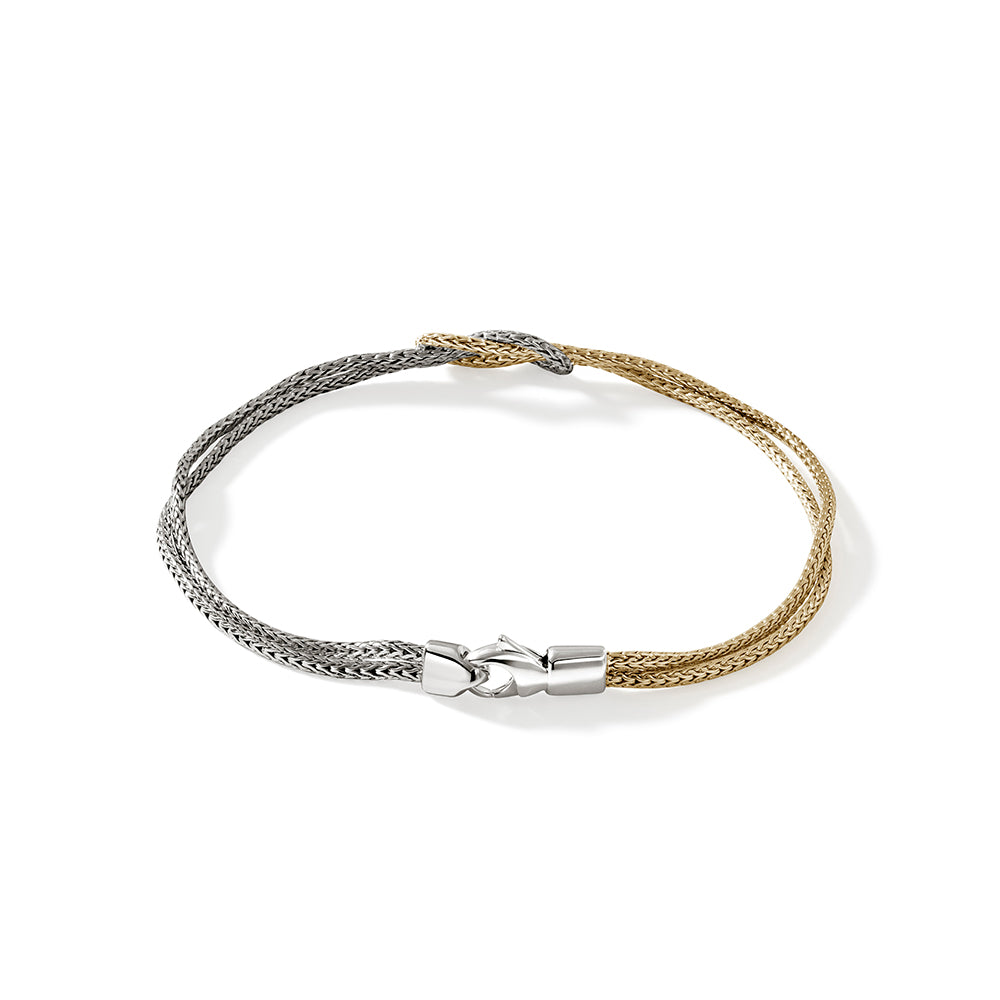 John Hardy Yellow Gold and Sterling Silver Love Knot Bracelet