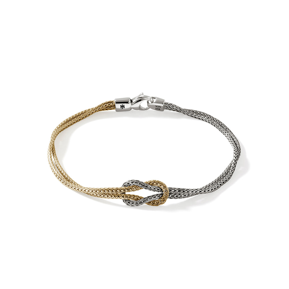 John Hardy Yellow Gold and Sterling Silver Love Knot Bracelet
