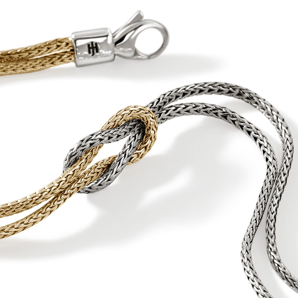 John Hardy Yellow Gold and Sterling Silver Love Knot Bracelet
