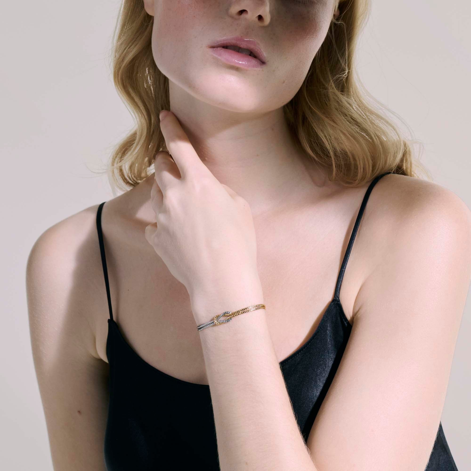 John Hardy Yellow Gold and Sterling Silver Love Knot Bracelet