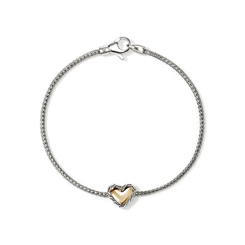Heart Bracelet with Sterling Silver & Yellow Gold