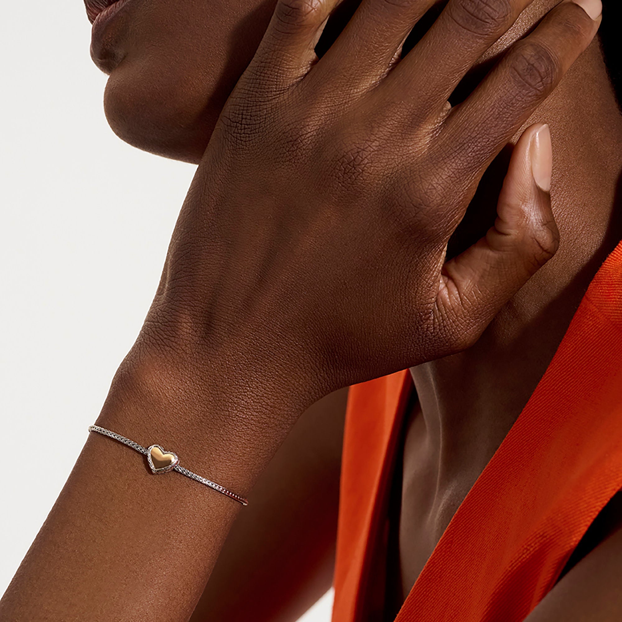 Heart Bracelet with Sterling Silver & Yellow Gold