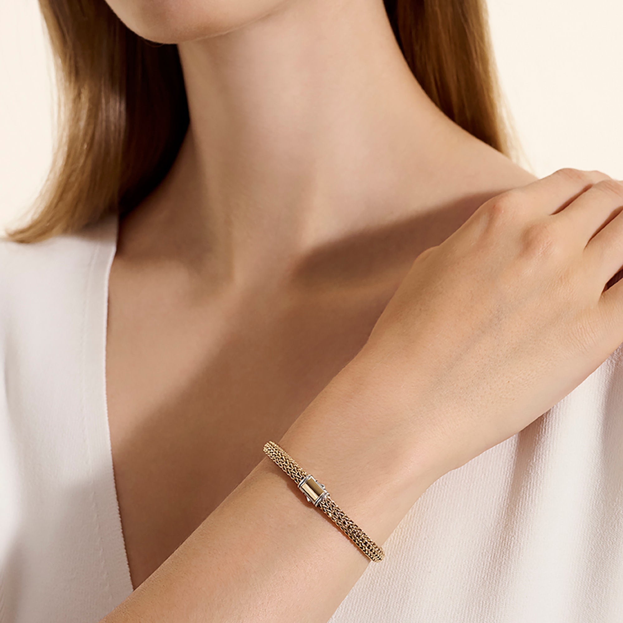 John Hardy Yellow Gold and Sterling Silver Reversible Icon Bracelet, 5mm