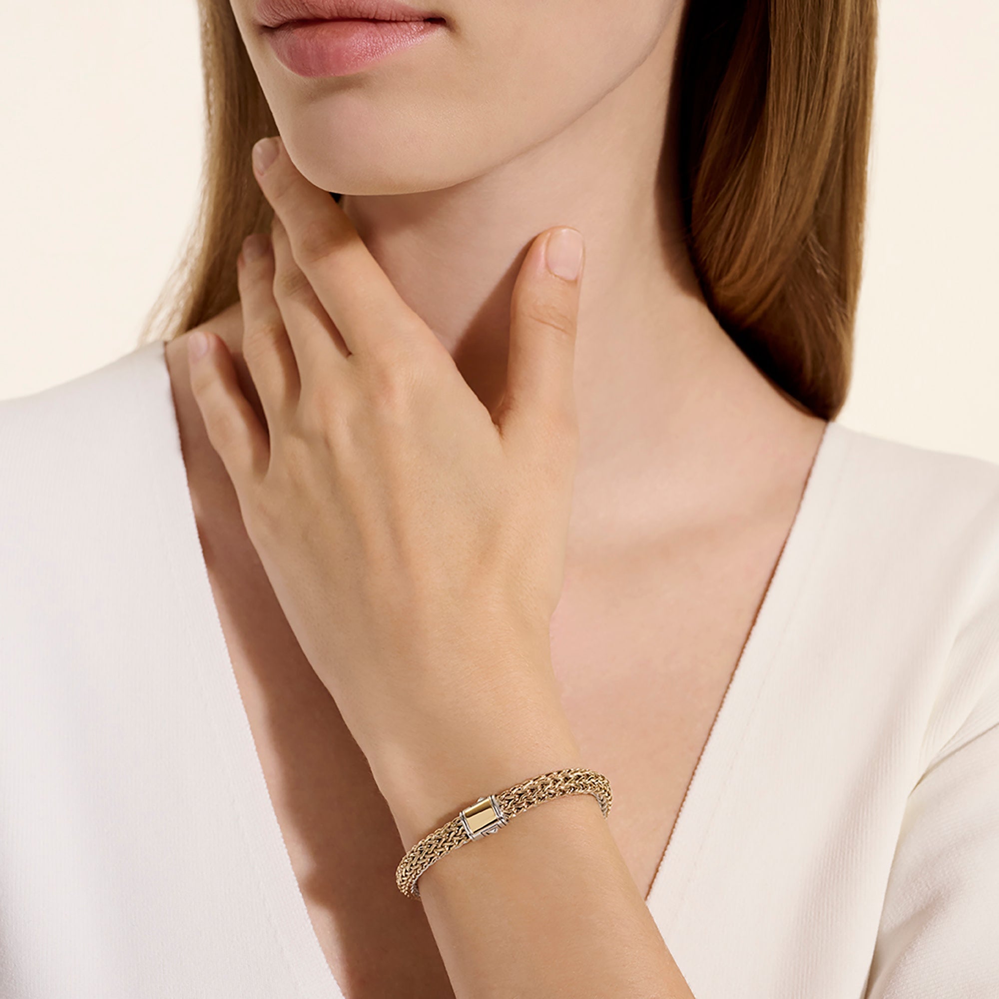 John Hardy Yellow Gold and Sterling Silver Reversible Icon Bracelet, 6.5mm